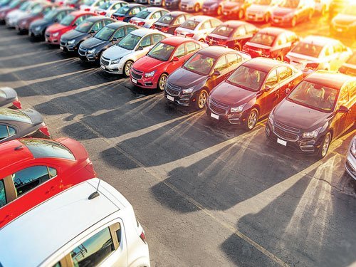 Lots Of New Cars For Sale In A Parking -Automotive Sector